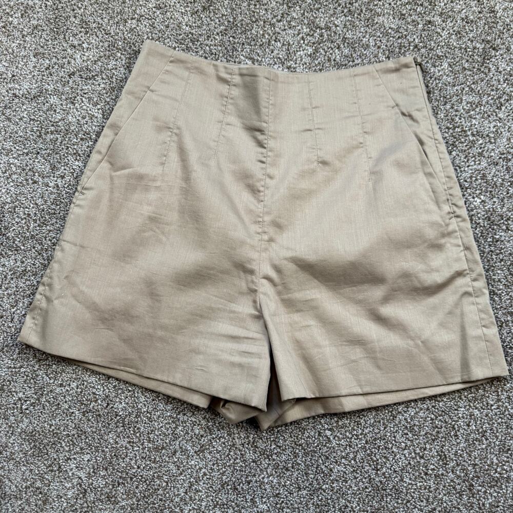 Dorothe Schumacher Pleated Khaki Shorts Size 1 US XS 100% Cotton Retro Chic